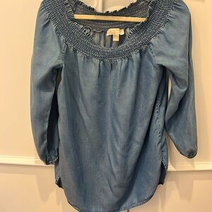 Michael Kors off the shoulder denim shirt